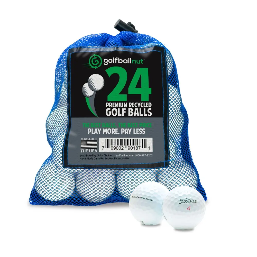 

2022 White Pro V1X Mint Used Recycled Golf Balls Mesh Bag Included (24)