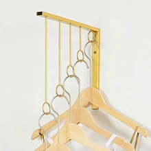 Golden Metal Shelf Wall Hooks Bedroom Clothes Hanger Stand Designer Garment Clothes Rack Minimalist Pole Kledingrek Eccessories