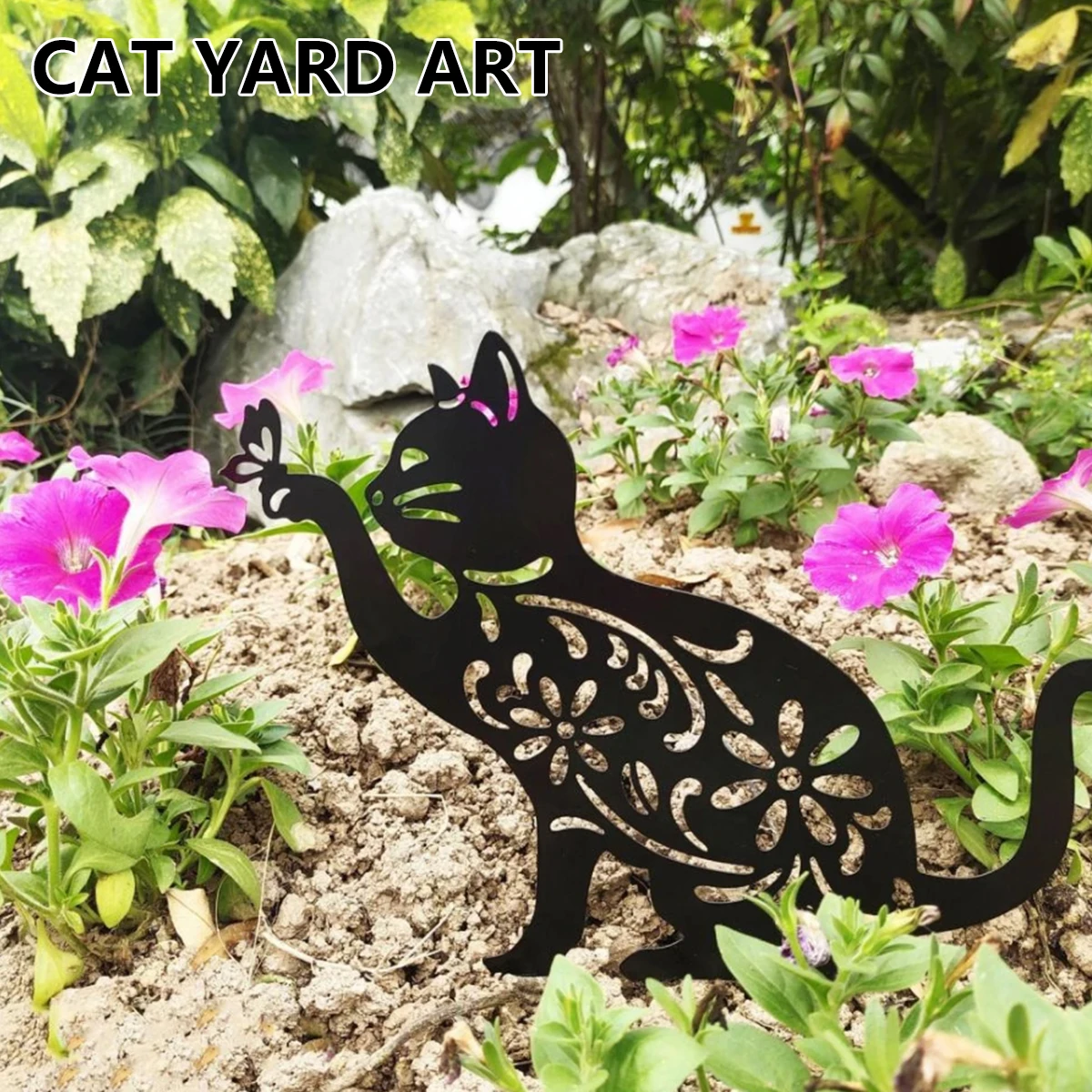 Metal Cat Silhouette Stakes Black Hollow Cat Sign Stakes Weatherproof Outdoor Cat Animal Statue Decorative Garden Stakes for
Metal Cat Silhouette Stakes Black Hollow Cat Sign Stakes Weatherproof Outdoor Cat Animal Statue Decorative Garden Stakes for