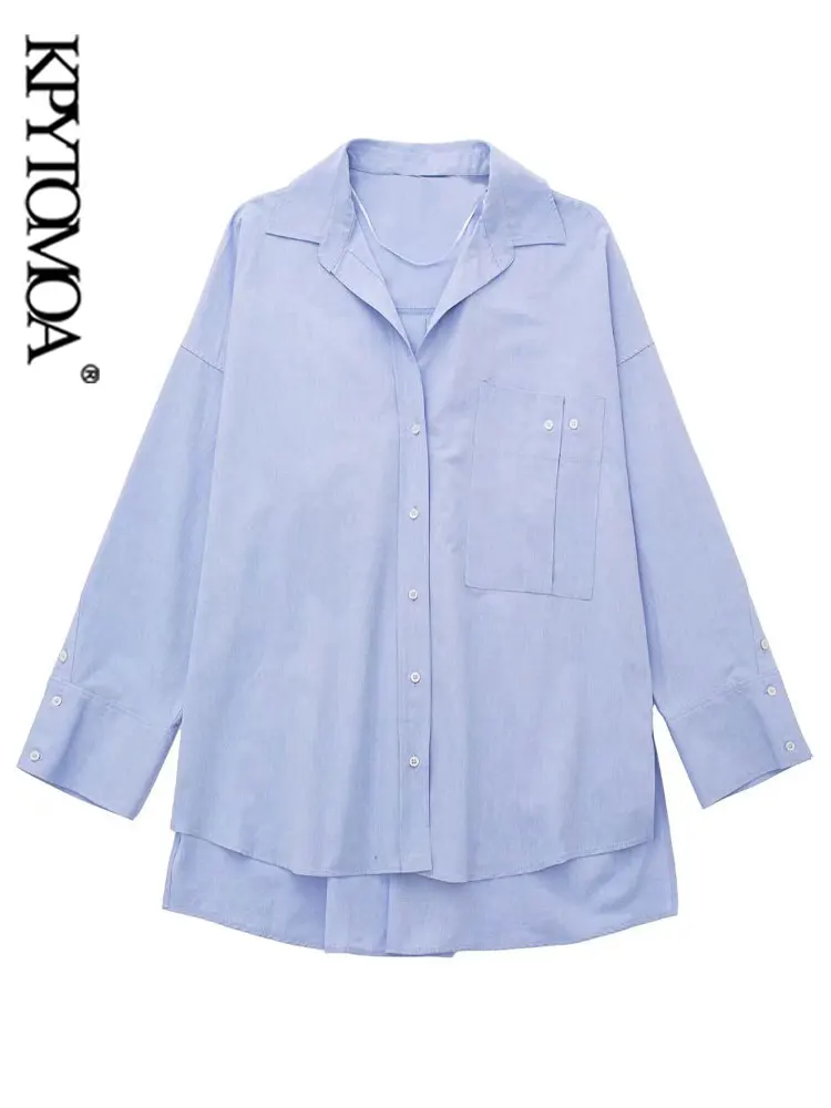 KPYTOMOA Women Fashion Oversized Asymmetric Oxford Shirts Vintage Long Sleeve Side Vents Female Blouses Blusas Chic Tops
KPYTOMOA Women Fashion Oversized Asymmetric Oxford Shirts Vintage Long Sleeve Side Vents Female Blouses Blusas Chic Tops