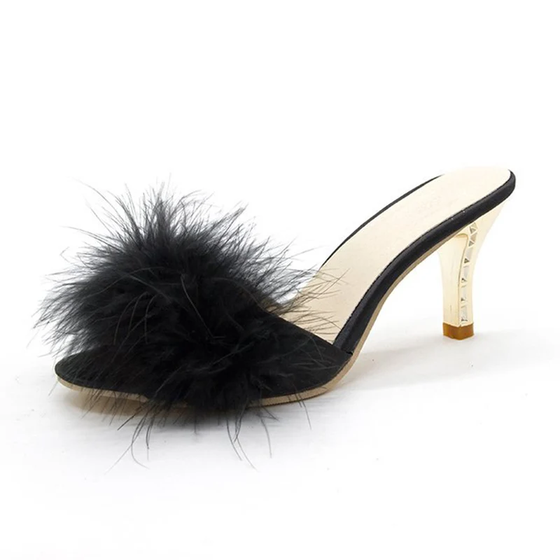 Women Slippers Summer New Fashion Hairy Stiletto Sandals & Slippers Women Word Drag Open Toe Wear High Heel Slippers Women
Women Slippers Summer New Fashion Hairy Stiletto Sandals & Slippers Women Word Drag Open Toe Wear High Heel Slippers Women
