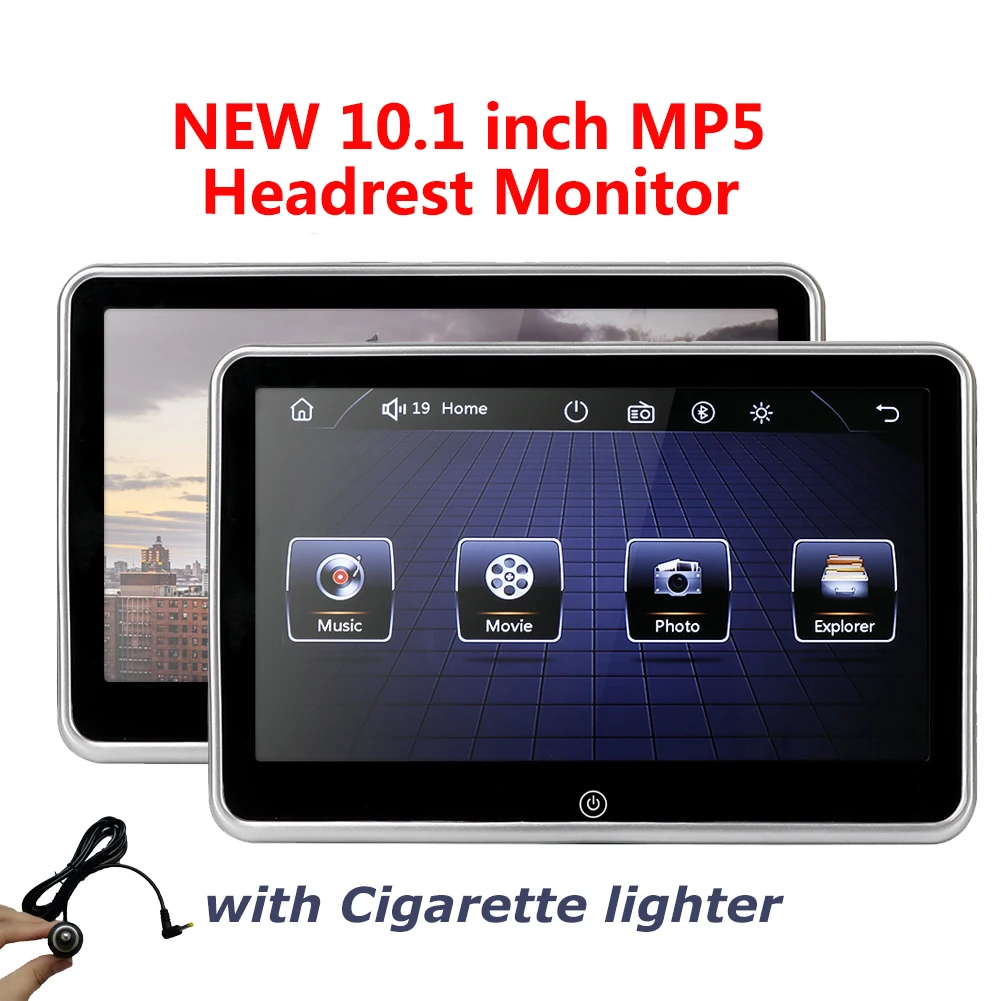 

10" HD Car Headrest Monitor NO DVD Video Player USB/SD/FM TFT LCD Digital Screen Touch Button with Remote Control Car MP5 Player