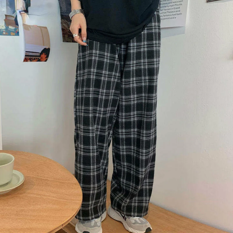 Pants Women New Fashion Black Plaid Retro Harajuku Students Streetwear Full Length Wide Leg Trouser Chic Popular Hot Sale Unisex
Pants Women New Fashion Black Plaid Retro Harajuku Students Streetwear Full Length Wide Leg Trouser Chic Popular Hot Sale Unisex
