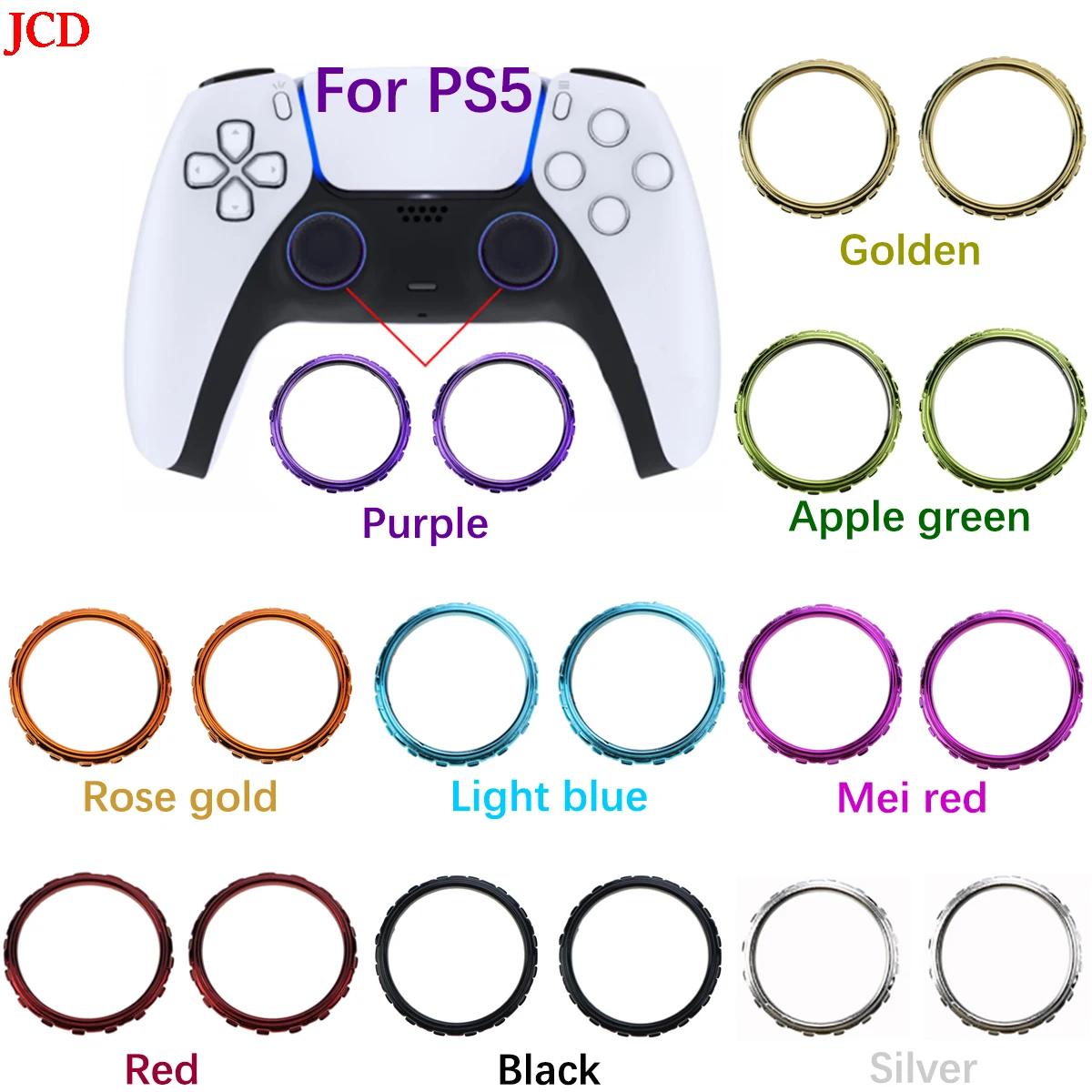 JCD 1set=2pcs Replacement Accessories Chrome Thumbstick Accent Rings For PS5 Controller
JCD 1set=2pcs Replacement Accessories Chrome Thumbstick Accent Rings For PS5 Controller