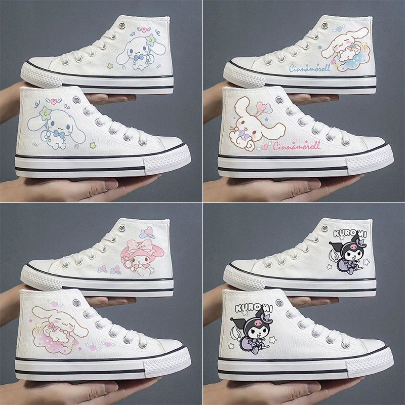 Kawaii Sanrioed Kuromi Cinnamoroll новый узор весна/лето для девочек дышащие граффити Высокий Верх мягкая подошва холщовые туфли
Kawaii Sanrioed Kuromi Cinnamoroll новый узор весна/лето для девочек дышащие граффити Высокий Верх мягкая подошва холщовые туфли