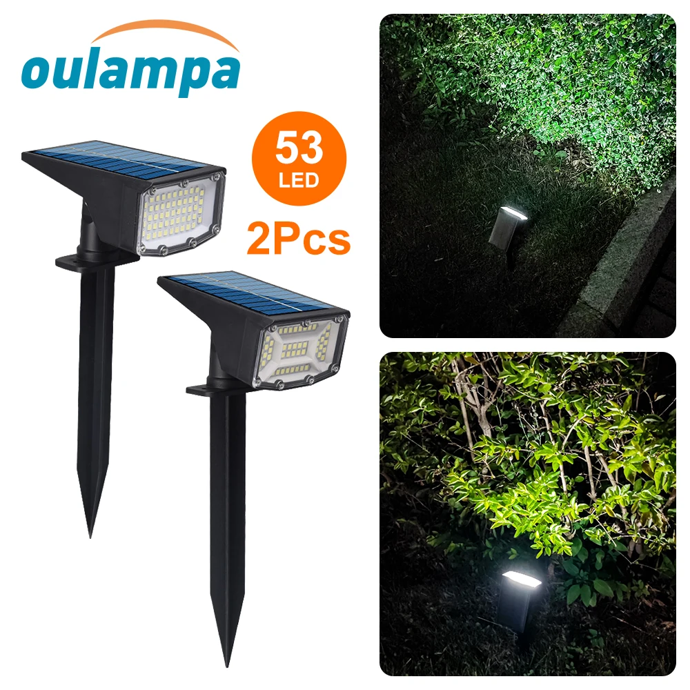 

2pcs 53/50LED Solar Spotlight IP65 Waterproof Landscape Lights for Outdoor Garden Park Courtyard Villa Porch Decoration