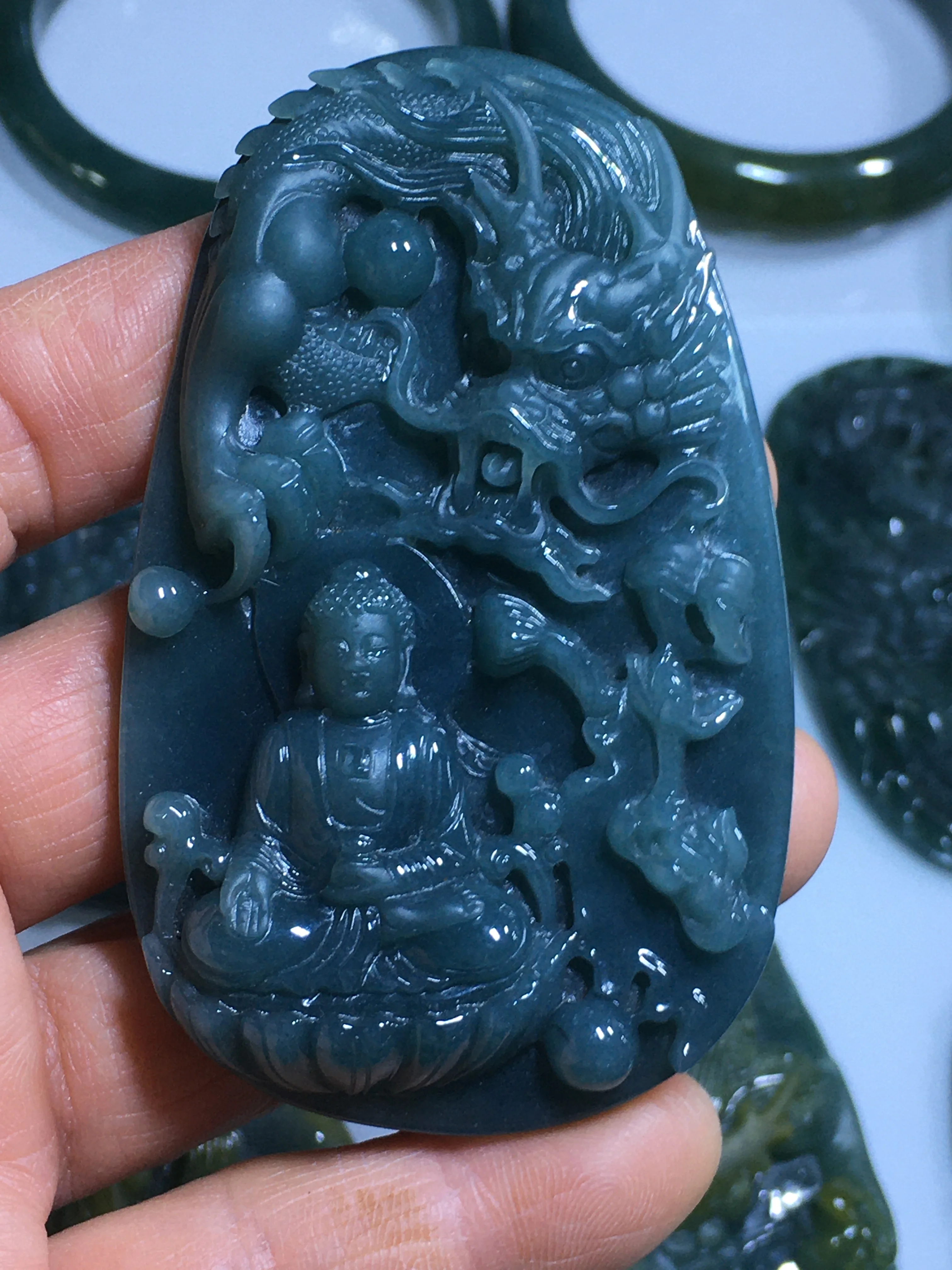 Natural 7A Myanmar jade Buddha guan yin blue jade pendant jade necklace pendants jewelry jade necklaces for women men
Natural 7A Myanmar jade Buddha guan yin blue jade pendant jade necklace pendants jewelry jade necklaces for women men