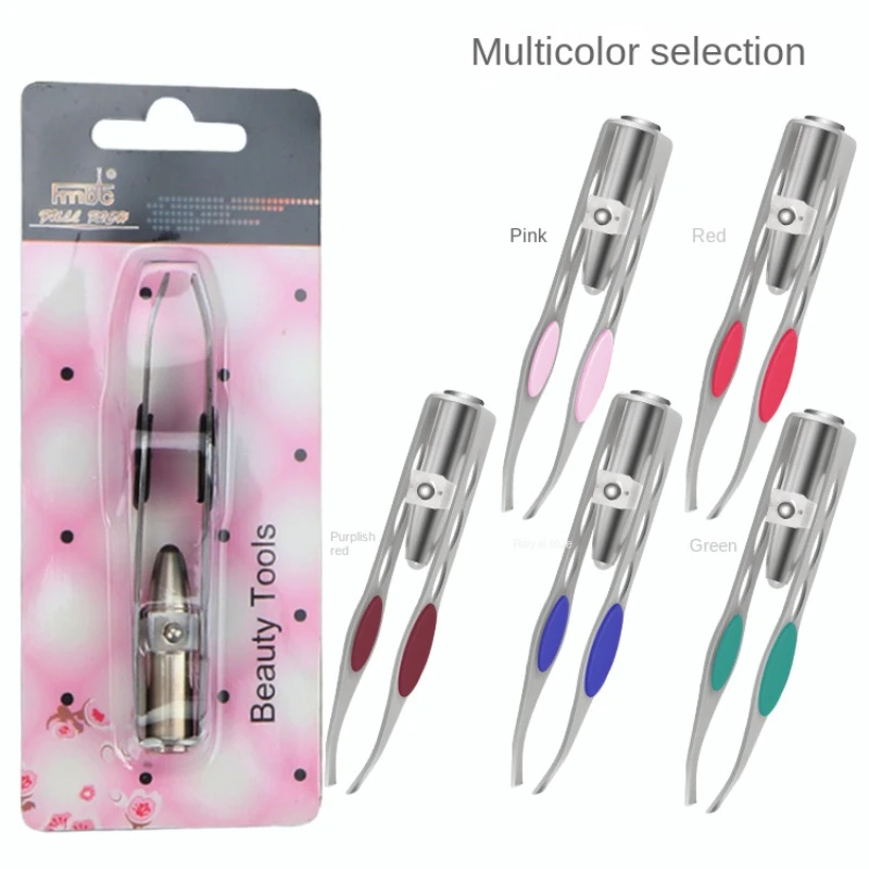 

1PC LED Eyebrow Tweezer Maquillaje Eyelash Extension Supplies Pinzas Przybory Do Makijażu Trimming Clip Eye Hair Removal