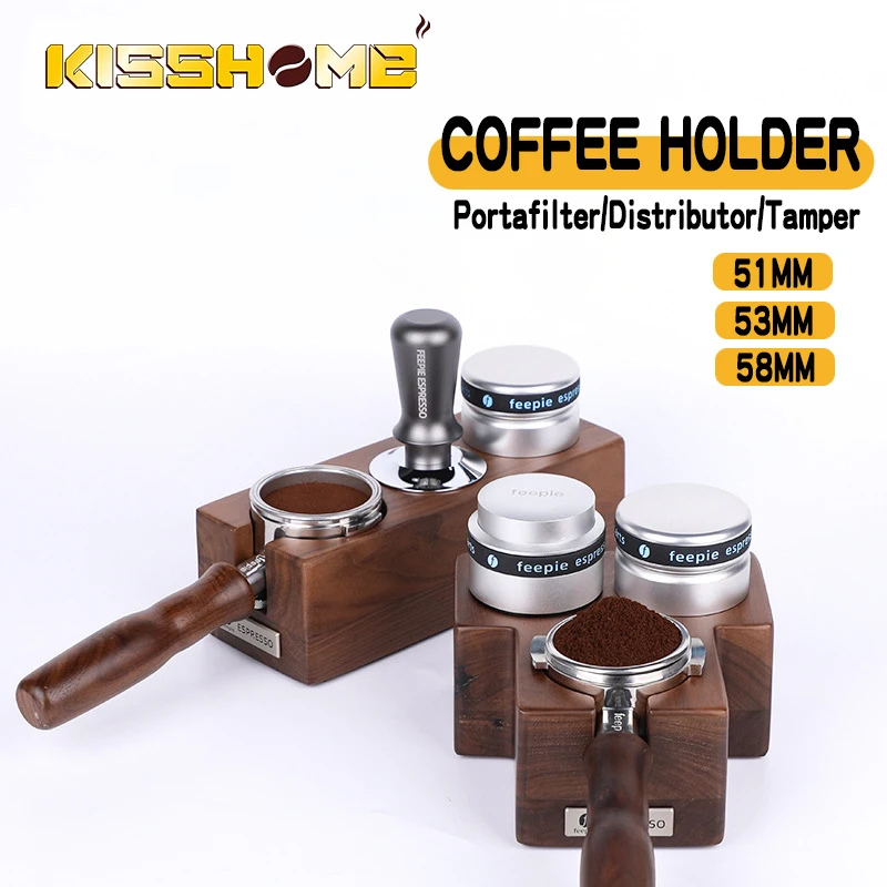 Walnut Coffee Portafilter Holder Tamper Stand 51MM/54MM/58MM Espresso Distributor Rack Mat Base Barista Tool Coffee Accessories
Walnut Coffee Portafilter Holder Tamper Stand 51MM/54MM/58MM Espresso Distributor Rack Mat Base Barista Tool Coffee Accessories