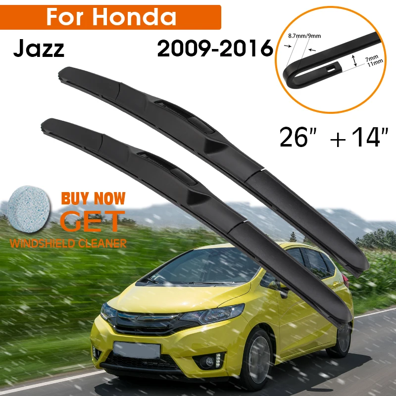 Car Wiper For Honda Jazz 2009-2016 Windshield Rubber Silicon Refill Front Window Wiper Blades 26"+14" LHD RHD Auto Accessories
Car Wiper For Honda Jazz 2009-2016 Windshield Rubber Silicon Refill Front Window Wiper Blades 26"+14" LHD RHD Auto Accessories