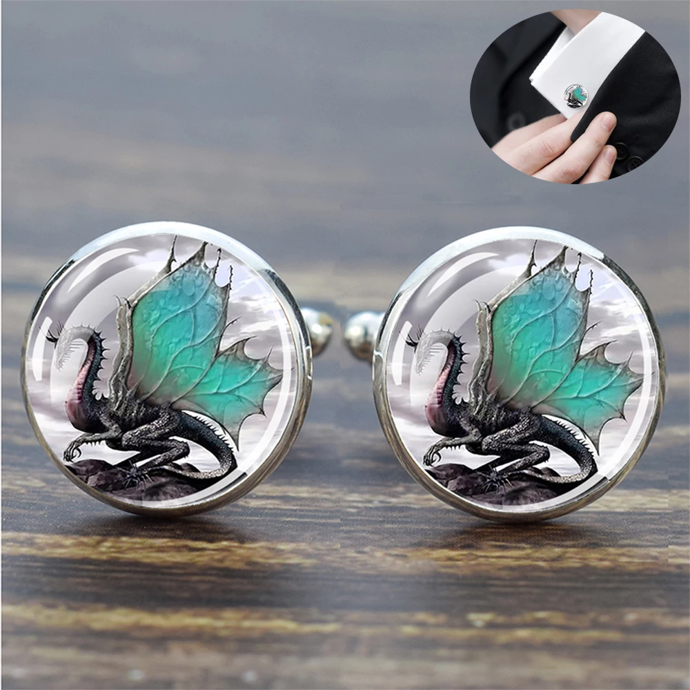 Starry Sky Dragon Cufflinks for Mens Luxury Fantasy Wing Flying Dragon Glass Dome Shirt Cuff Links 1 Pair Jewelry for Men Gift
Starry Sky Dragon Cufflinks for Mens Luxury Fantasy Wing Flying Dragon Glass Dome Shirt Cuff Links 1 Pair Jewelry for Men Gift