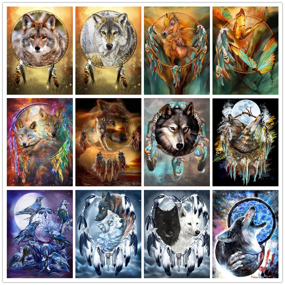 5D Diamond Painting Wolf Dream Catcher Cross Stitch Full Square Diamond Embroidery Animal Mosaic Picture of Rhinestones Decor
5D Diamond Painting Wolf Dream Catcher Cross Stitch Full Square Diamond Embroidery Animal Mosaic Picture of Rhinestones Decor