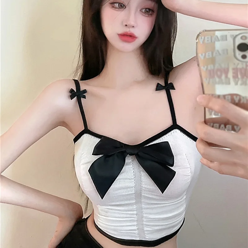 Elegant Camis For Women Bow Tank Top Camisole Off Shoulder Vest Spaghetti Strap Colorblock Tops French Chic Womens Clothes
Elegant Camis For Women Bow Tank Top Camisole Off Shoulder Vest Spaghetti Strap Colorblock Tops French Chic Womens Clothes