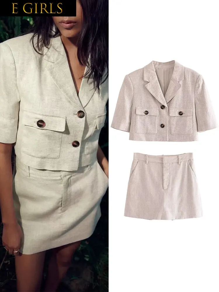 E GIRLS Fashion Women Solid Jackets Culotte Sets Summer New Lapel Short Sleeve Short Top Pocket Decoration Commut Mini Skirt
E GIRLS Fashion Women Solid Jackets Culotte Sets Summer New Lapel Short Sleeve Short Top Pocket Decoration Commut Mini Skirt