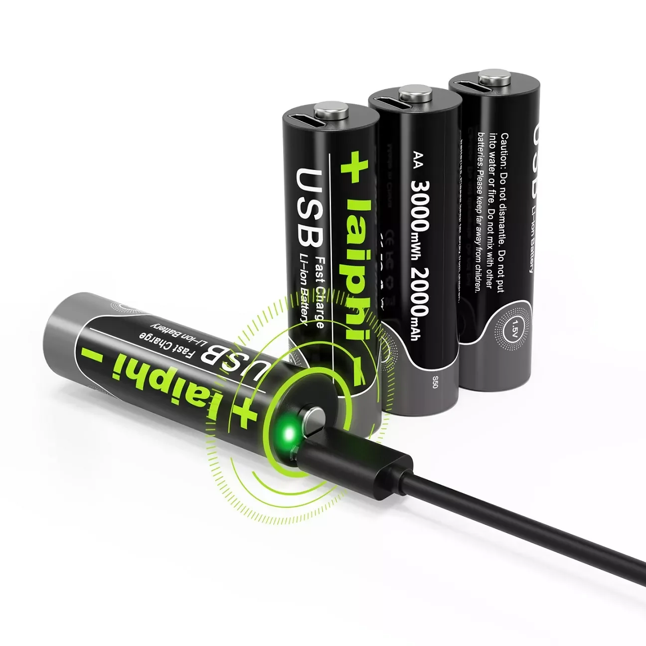 AA 1.5V 3000 mWh Battery USB Quick Charging Rechargeable Lithium Polymer Battery Charged by Micro USB Cable
AA 1.5V 3000 mWh Battery USB Quick Charging Rechargeable Lithium Polymer Battery Charged by Micro USB Cable