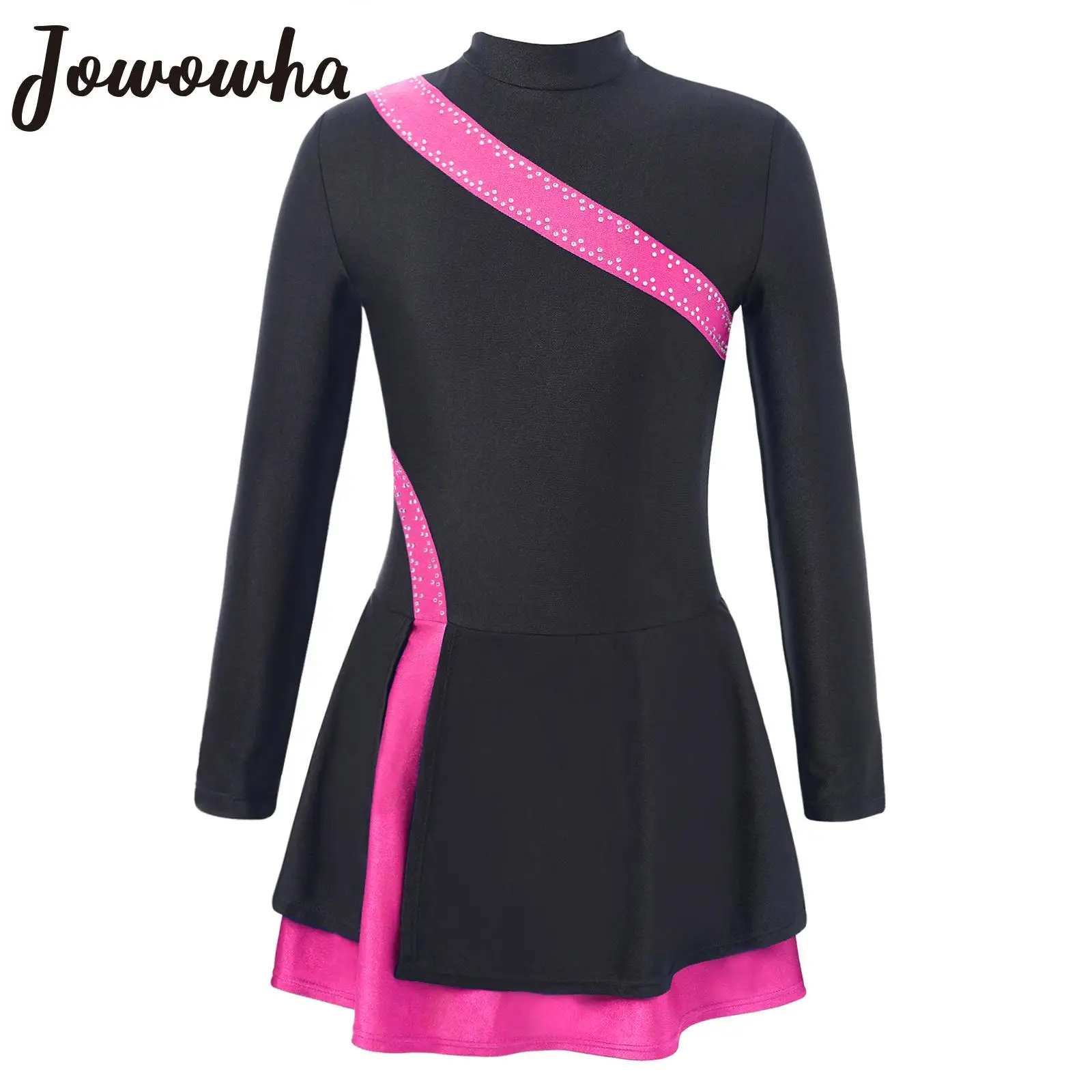 Kids Girl Shiny Rhinestone Figure Skating Dress Long Sleeve Contrast Color Zipper Back Dresses Ice Skating Ballroom Dance Wear
Kids Girl Shiny Rhinestone Figure Skating Dress Long Sleeve Contrast Color Zipper Back Dresses Ice Skating Ballroom Dance Wear