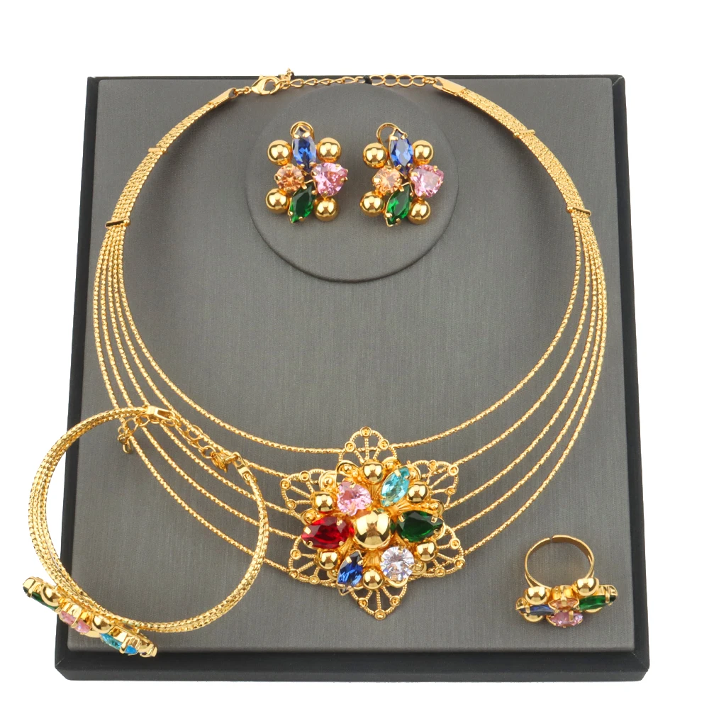 Flowers 18K Gold Plated Jewelry Set For Women Dubai Bridal Wedding Necklace And Earrings Set African Necklace Choker Gifts
Flowers 18K Gold Plated Jewelry Set For Women Dubai Bridal Wedding Necklace And Earrings Set African Necklace Choker Gifts