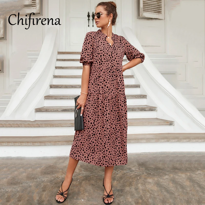 Chifirena 2022 Polka Dot Midi Summer Dress Women Short Sleeve V Neck Sundres Elegant Party Casual Vestidos Beach Bohe Dresses
Chifirena 2022 Polka Dot Midi Summer Dress Women Short Sleeve V Neck Sundres Elegant Party Casual Vestidos Beach Bohe Dresses