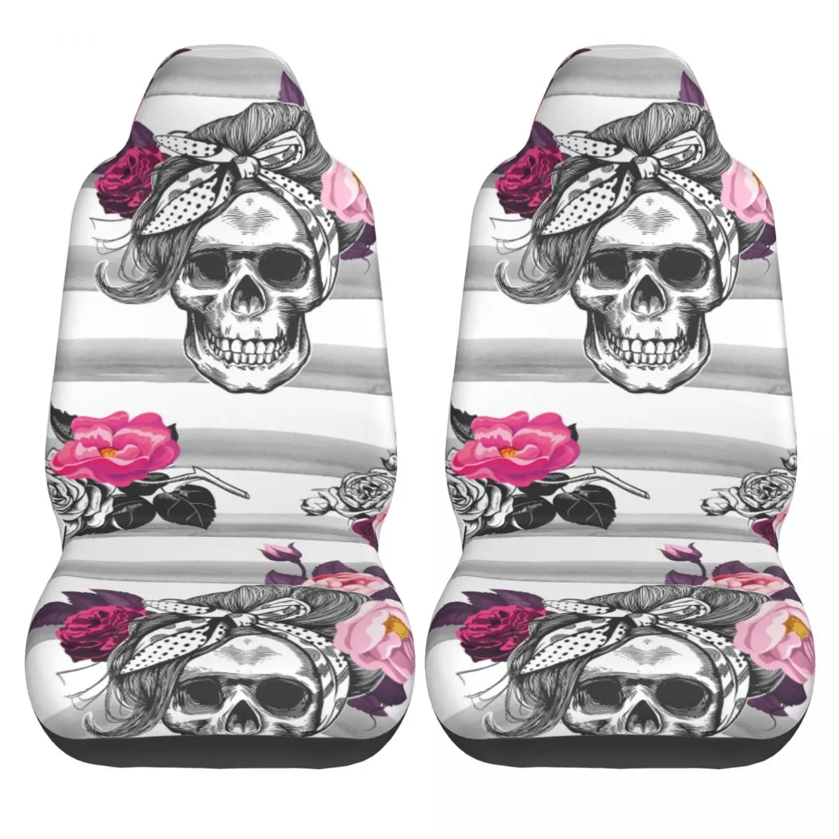 2 Pcs Car Covers Seat Universal Interior Auto Seat Cover Skull Silhouettes Flowers Roses And Watercolor Stripes
2 Pcs Car Covers Seat Universal Interior Auto Seat Cover Skull Silhouettes Flowers Roses And Watercolor Stripes