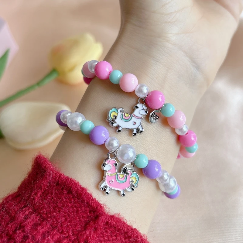 2 Pieces Set Girls Lovely Alpaca Design Bracelets Pink Cute Beads Wrist Jewelry For Kids Children Animal Birthday Gift
2 Pieces Set Girls Lovely Alpaca Design Bracelets Pink Cute Beads Wrist Jewelry For Kids Children Animal Birthday Gift