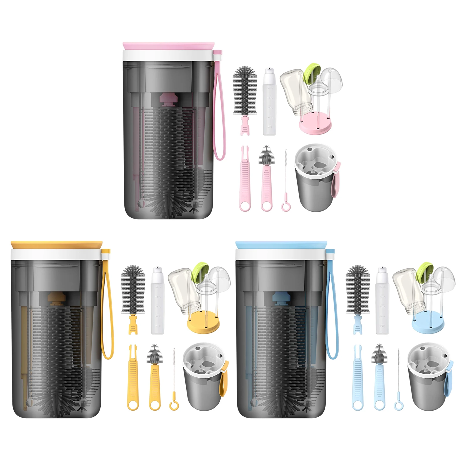 Bottle Cleaner Set Baby Travel Baby Bottle Brush Kit Multifunctional Drying Rack With Nipple Brush Soap Dispenser Container
Bottle Cleaner Set Baby Travel Baby Bottle Brush Kit Multifunctional Drying Rack With Nipple Brush Soap Dispenser Container