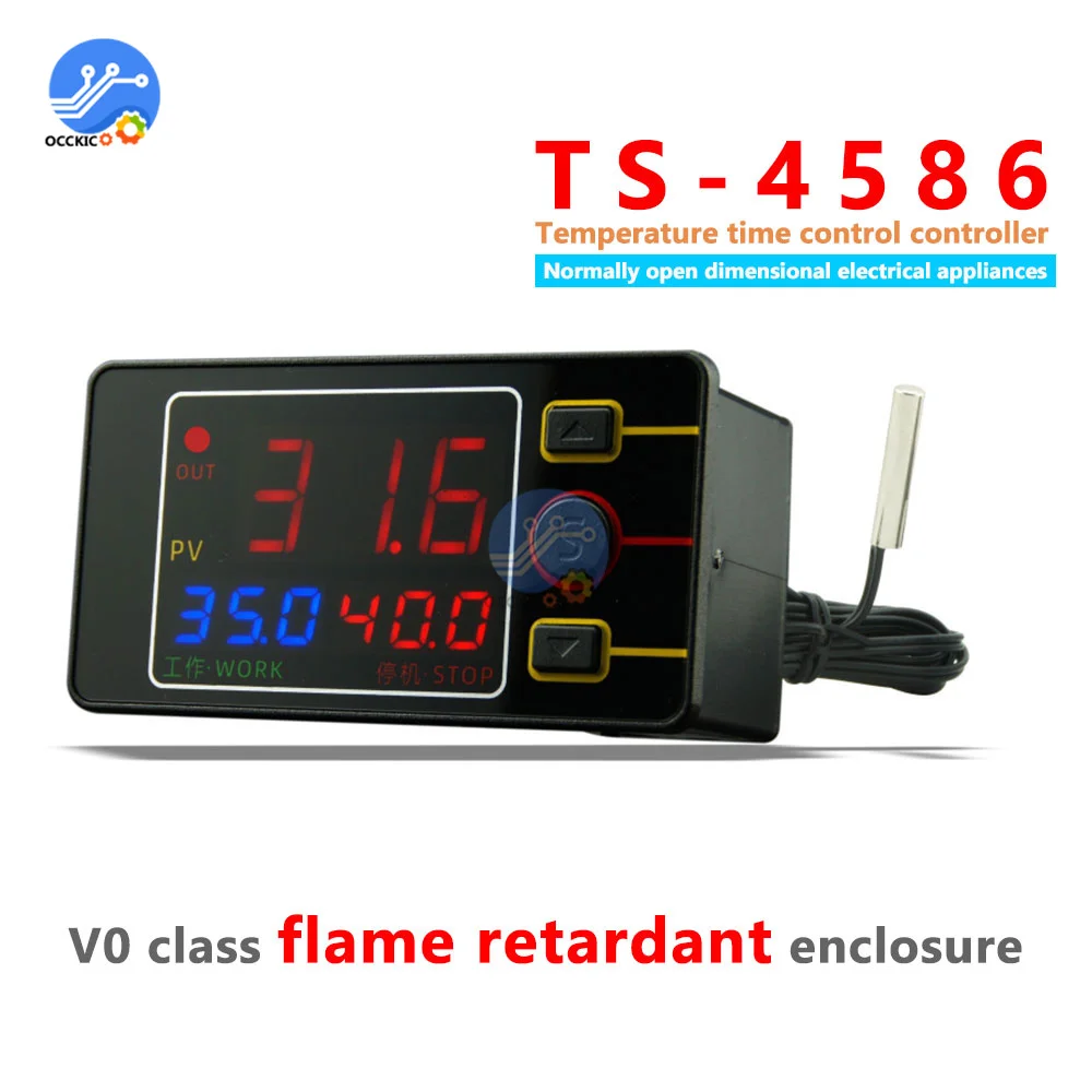 DC12V DC24V AC110-220V TS4586 Temperature Time Control Relay Active Output NTC10K39501% Waterproof Probe Length 100cm
DC12V DC24V AC110-220V TS4586 Temperature Time Control Relay Active Output NTC10K39501% Waterproof Probe Length 100cm