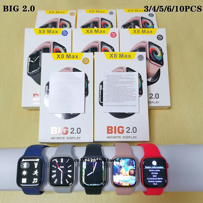 3/4/5/6/10PCS X8 Max Smart Watch BIG 2.0 inch x8 max Women Men Smart Watch Push Message Dial Call Sleep Monitoring Heart-rate
3/4/5/6/10PCS X8 Max Smart Watch BIG 2.0 inch x8 max Women Men Smart Watch Push Message Dial Call Sleep Monitoring Heart-rate