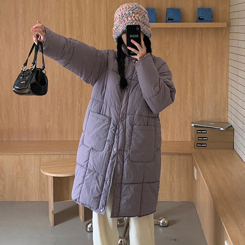 Winter Women Long Sleeve Solid Color Parkas Solid Lengthen Padded Jacket Large Size Loose Plus Thick Warm Cotton Coat
Winter Women Long Sleeve Solid Color Parkas Solid Lengthen Padded Jacket Large Size Loose Plus Thick Warm Cotton Coat