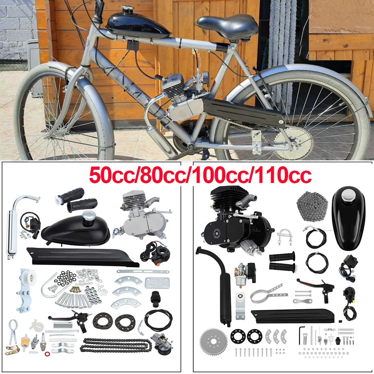 Honhill 50/80/100/110cc 2-Stroke Bicycle Engine Petrol Gas Engine Motor Kit E Bike Clutch For DIY Electric Bicycle Motorized Set
Honhill 50/80/100/110cc 2-Stroke Bicycle Engine Petrol Gas Engine Motor Kit E Bike Clutch For DIY Electric Bicycle Motorized Set
