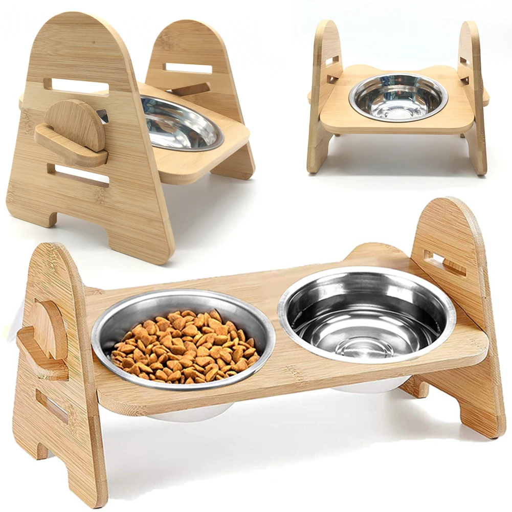 Kitten Cats Dishes Elevated Water Puppy Feeder Stand Bamboo Adjustable Anti-leak Bowl Dogs Pet Raised Cat Bowls Food Feeding
Kitten Cats Dishes Elevated Water Puppy Feeder Stand Bamboo Adjustable Anti-leak Bowl Dogs Pet Raised Cat Bowls Food Feeding