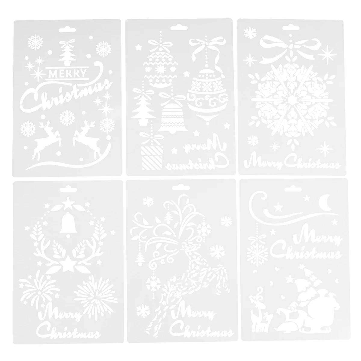 

12 листов трафаретов для рождественской живописи, инструмент для рождественской живописи, трафареты для рисования по дереву для детей