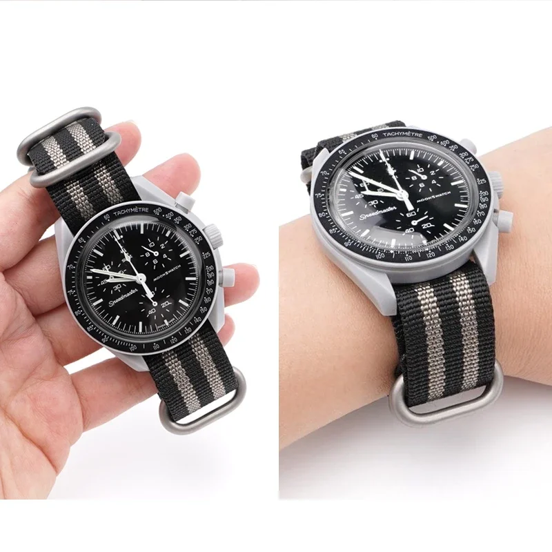 Ремешок нейлоновый для часов Omega, браслет из нержавеющей стали с матовым кольцом и пряжкой для спортивных часов MoonSwatch, 20 мм 22 мм
Ремешок нейлоновый для часов Omega, браслет из нержавеющей стали с матовым кольцом и пряжкой для спортивных часов MoonSwatch, 20 мм 22 мм