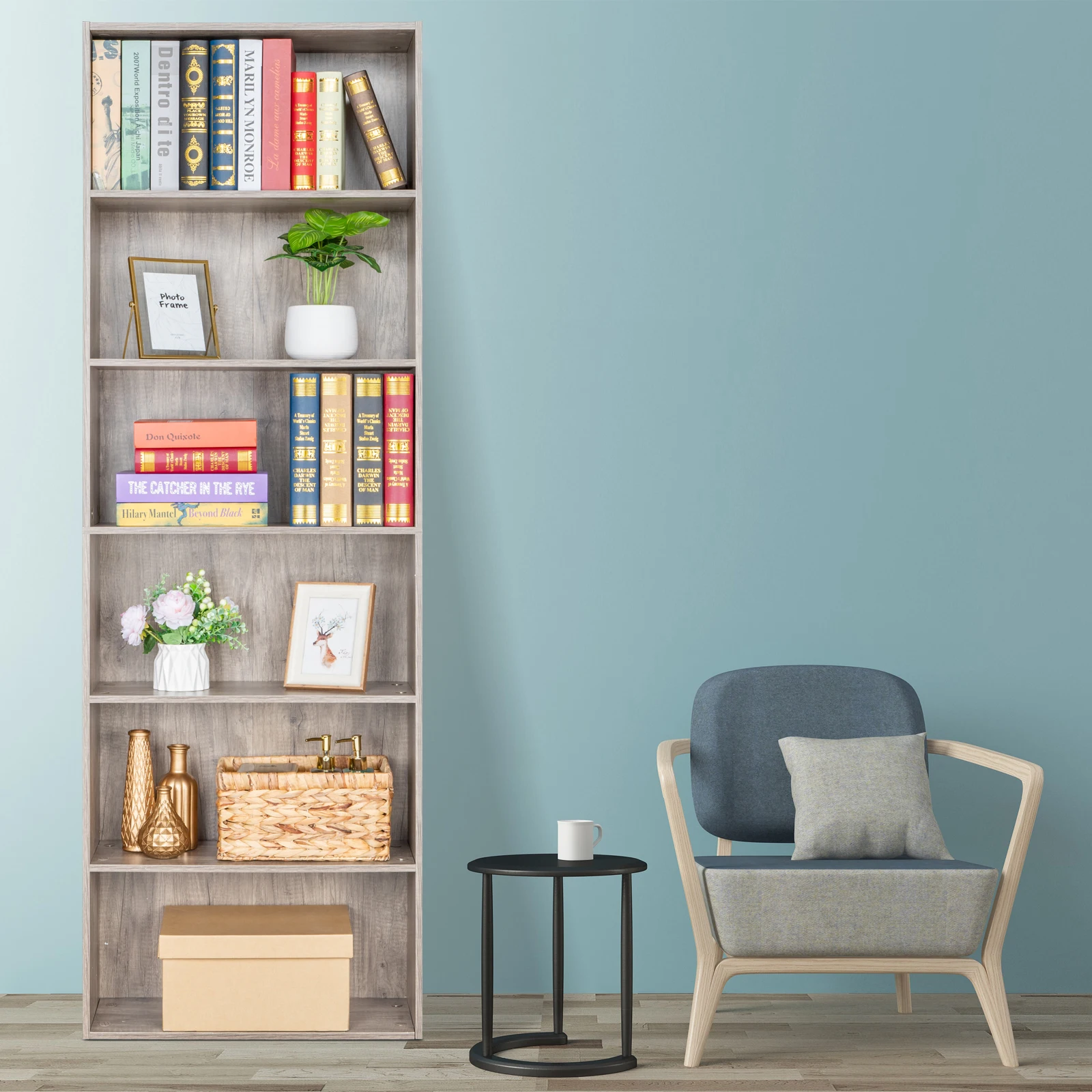 Bookshelf 70 In Height Bookcase 6 Shelf Free Standing Display Storage Shelves Standard Organization Collection Decor Furniture
Bookshelf 70 In Height Bookcase 6 Shelf Free Standing Display Storage Shelves Standard Organization Collection Decor Furniture