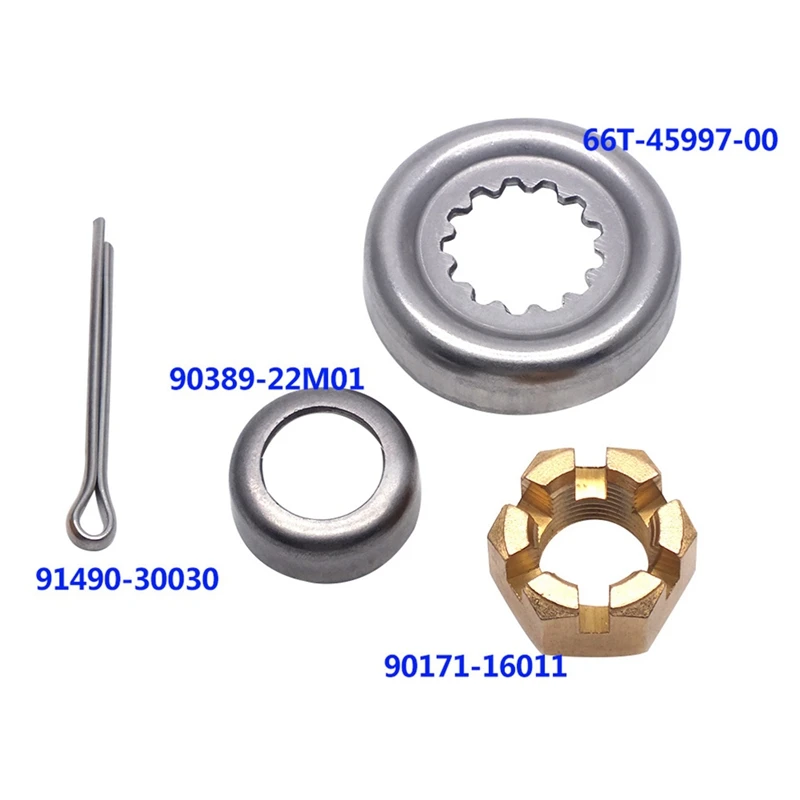 66T-W4599 Propeller Spacer Kit for Yamaha Outboard Motor F30-F60 4T/2T Hidea Parsun 90171-16011 Castle Nut 90389-22M01
66T-W4599 Propeller Spacer Kit for Yamaha Outboard Motor F30-F60 4T/2T Hidea Parsun 90171-16011 Castle Nut 90389-22M01