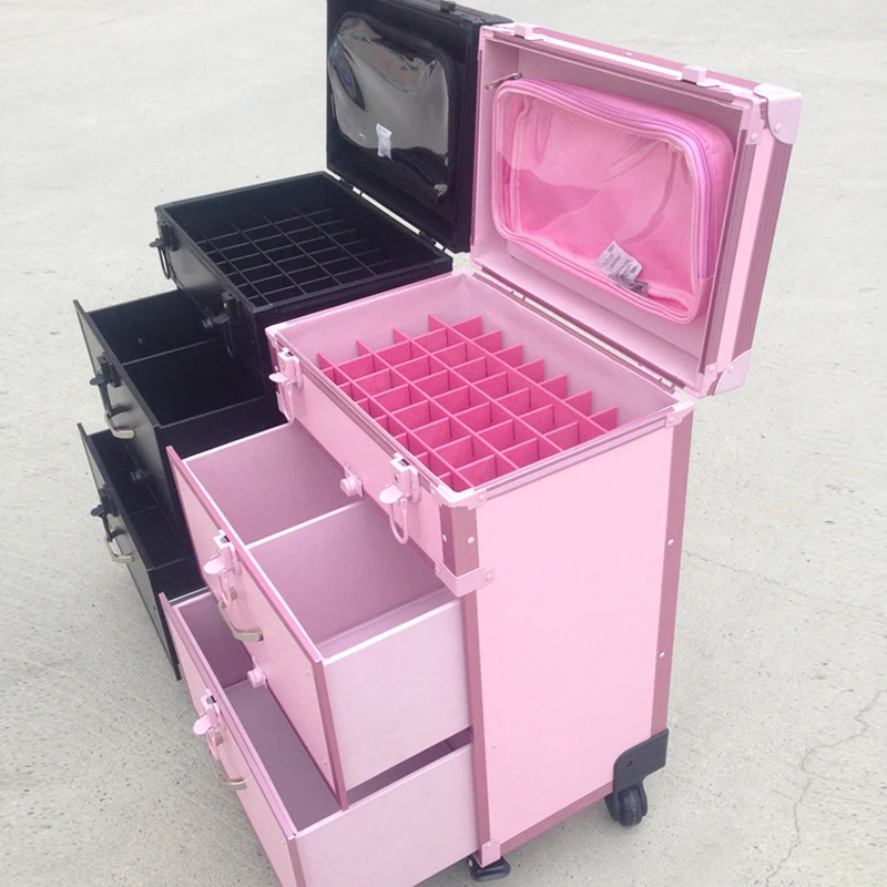 Women Cute pink Trolley Cosmetic case Rolling Luggage,Men Domineering black Nails Makeup Toolbox,Beauty Tattoo Trolley Suitcases
Women Cute pink Trolley Cosmetic case Rolling Luggage,Men Domineering black Nails Makeup Toolbox,Beauty Tattoo Trolley Suitcases