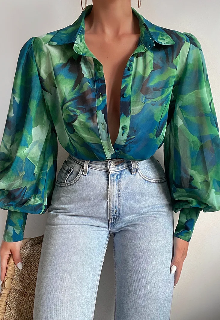 Print Long Puff Sleeve Women's Shirt Elegant V-neck Floral Office Women Shirts Spring Summer 2022 Ladies Tops Fashion 20541
Print Long Puff Sleeve Women's Shirt Elegant V-neck Floral Office Women Shirts Spring Summer 2022 Ladies Tops Fashion 20541