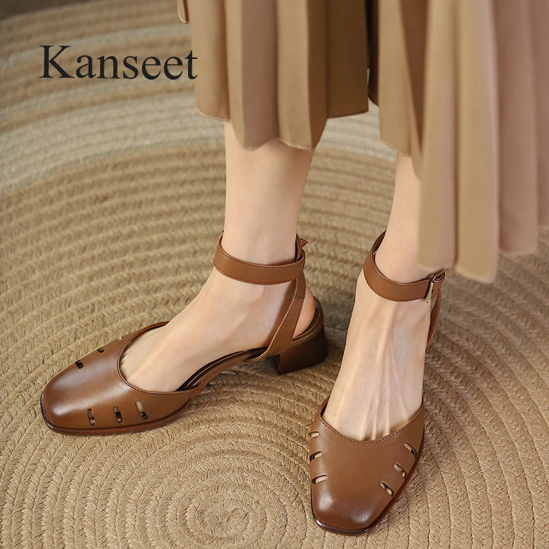 Kanseet Summer Shoes For Women 2023 New High Quality Real Leather Sandals Casual Ankle Strap Handmade Ladies Mid Heels Shoes 40
Kanseet Summer Shoes For Women 2023 New High Quality Real Leather Sandals Casual Ankle Strap Handmade Ladies Mid Heels Shoes 40