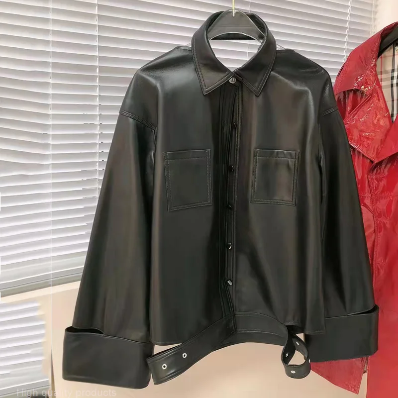 Spring And Autumn Coat Women Short Length 2023 New Fashion Genuine Leather Jacket Hollowed-Out Lapels Single Breasted
Spring And Autumn Coat Women Short Length 2023 New Fashion Genuine Leather Jacket Hollowed-Out Lapels Single Breasted