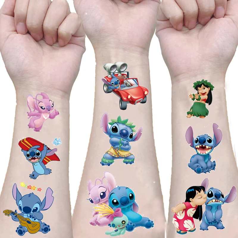 

Disney Lilo & Stitch Waterproof Temporary Tattoo Stickers Waterproof Stitch Sticker Funny Cartoon Kids Christmas Birthday Gift