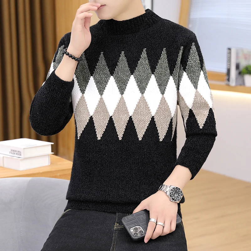 2022 Men's Autumn and Winter New Personality Stitching Casual Thick Sweater Sweater Slim Round Neck Pullover Top
2022 Men's Autumn and Winter New Personality Stitching Casual Thick Sweater Sweater Slim Round Neck Pullover Top