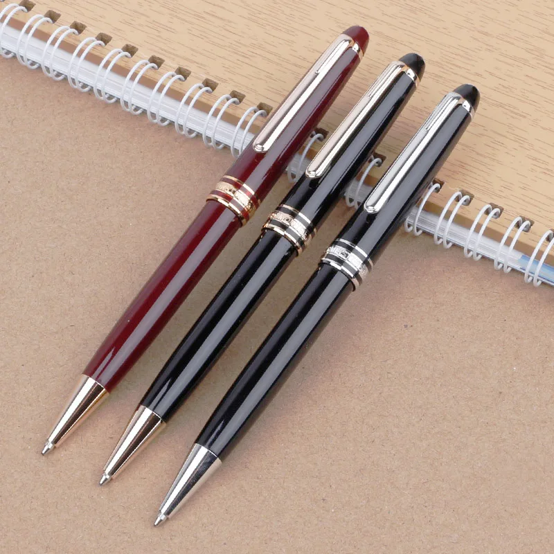 

Classique 163 MB Monte Ballpoint Pen Black Resin Blance Rollerball Fountain Pen Platinum Coated Luxury Chrismas Gift Stationery