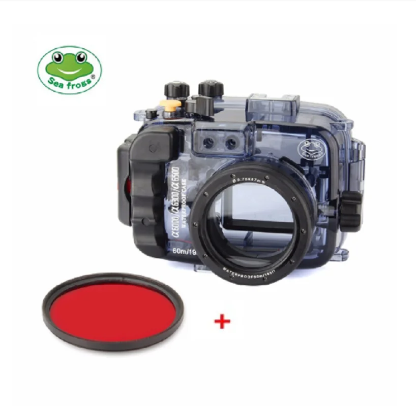 Seafrogs 195FT/60M Waterproof Underwater Diving Camera housing for Sony A6500 A6300 A6000 with Dual Fiber-Optic Port and O Ring
Seafrogs 195FT/60M Waterproof Underwater Diving Camera housing for Sony A6500 A6300 A6000 with Dual Fiber-Optic Port and O Ring
