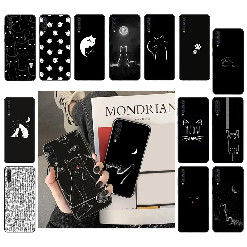 

Black Cat Phone Case For Samsung Galaxy A13 A03 A12 A32 A71 A11 A21S A02 A52 A72 A51 A50 A70 A31 M31