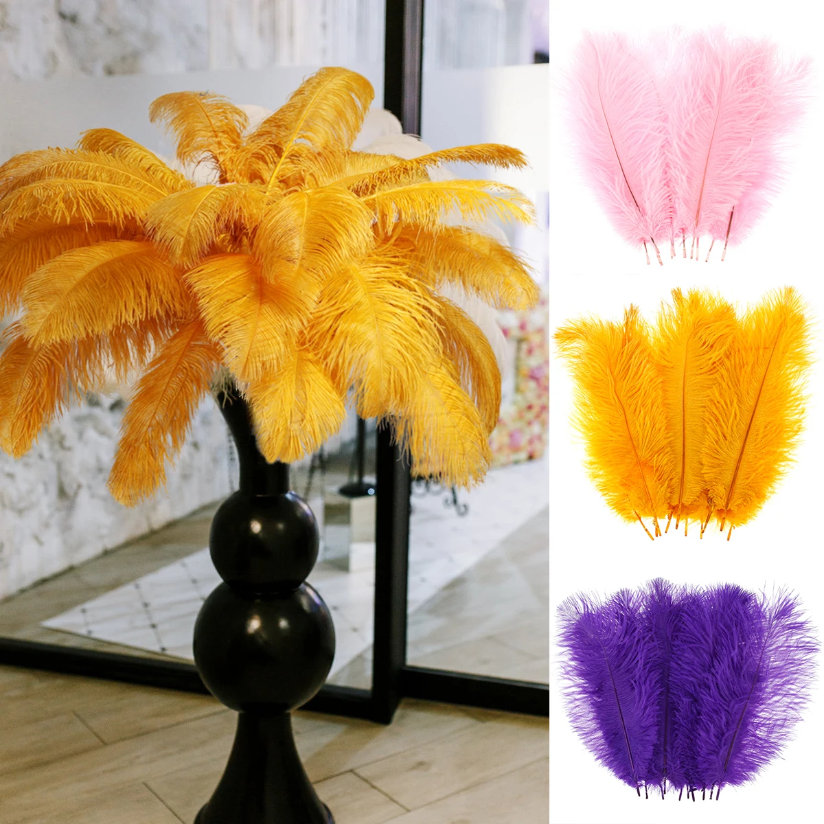 10Pcs Ostrich Feather Multi-Color Ostrich Feather Plume Decorative Pink Gold Purple Feather Craft Fashion DIY Large Feather
10Pcs Ostrich Feather Multi-Color Ostrich Feather Plume Decorative Pink Gold Purple Feather Craft Fashion DIY Large Feather