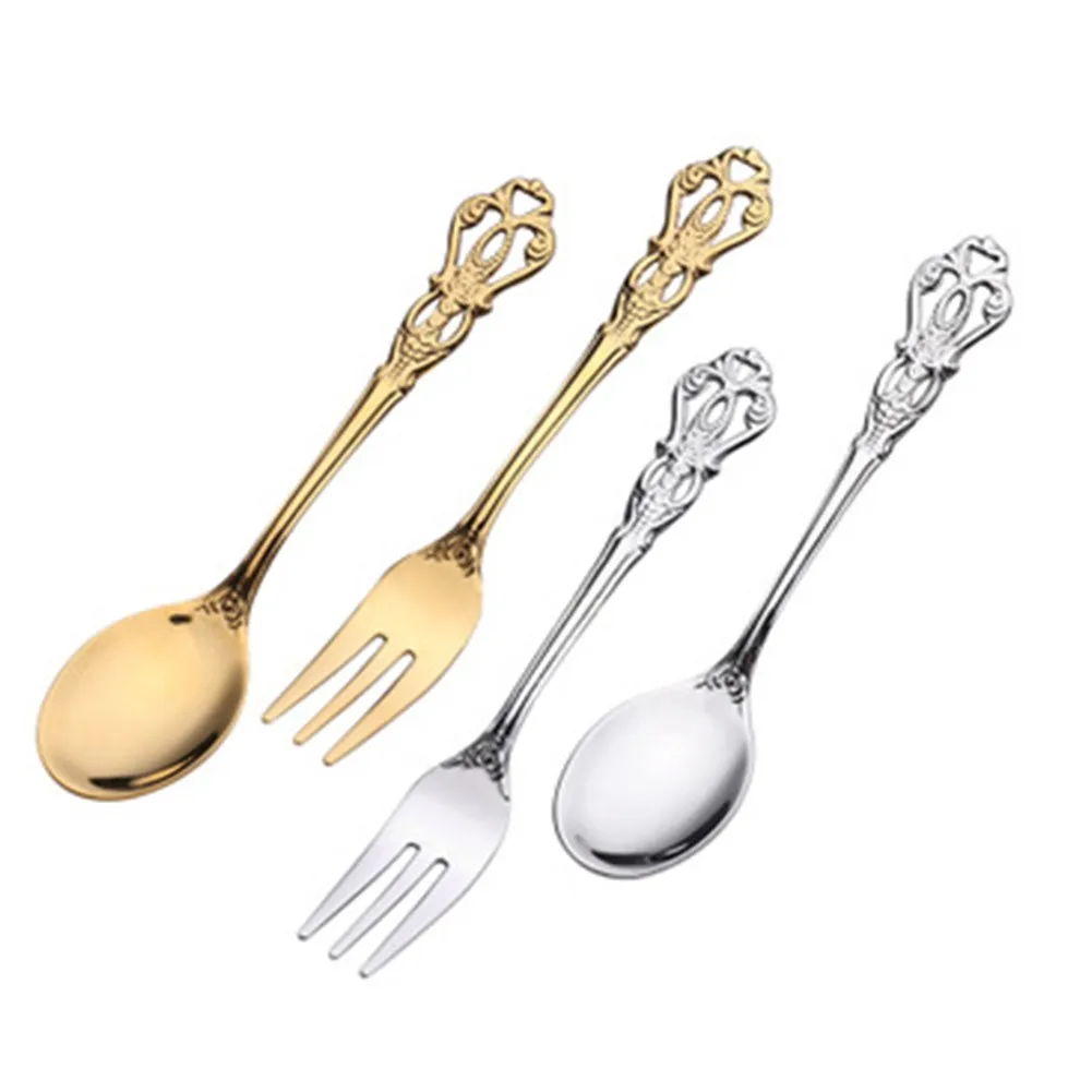 2pcs Vintage Spoons Fork Dinnerware Set Stainless Steel Tableware Kit Coffee Dessert Spoon Cutlery Set
2pcs Vintage Spoons Fork Dinnerware Set Stainless Steel Tableware Kit Coffee Dessert Spoon Cutlery Set