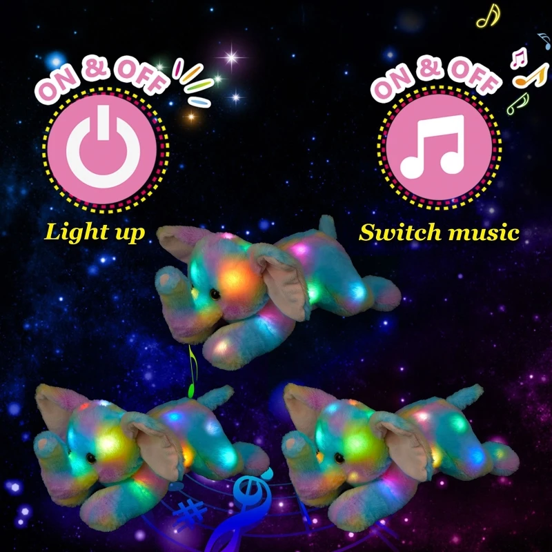 Y3NF 16in Light Up Elephant Toy w/ Optional Music Led Baby Mood Appease Collections
Y3NF 16in Light Up Elephant Toy w/ Optional Music Led Baby Mood Appease Collections