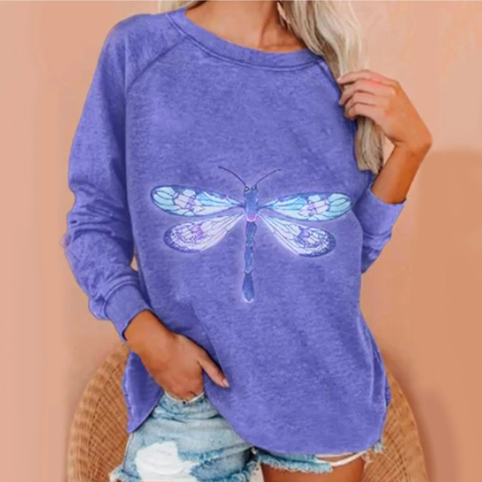 Casual Print T-shirt Top Women Long O Blouse Neck Sweatshirt Sleeve Women's Blouse Long T Shirt Cool Long Sleeve Shirt
Casual Print T-shirt Top Women Long O Blouse Neck Sweatshirt Sleeve Women's Blouse Long T Shirt Cool Long Sleeve Shirt
