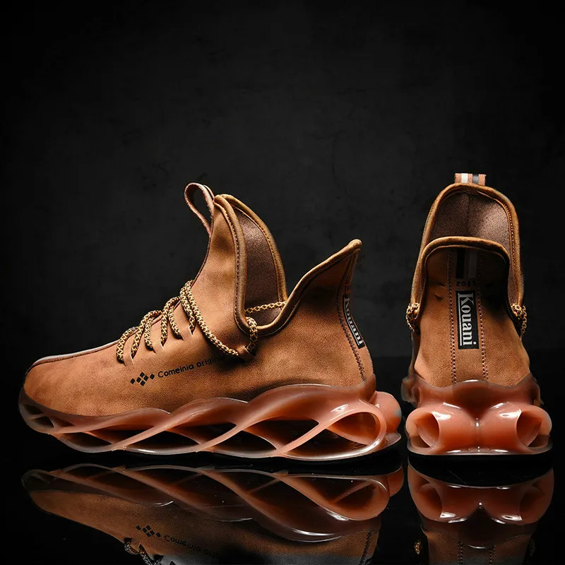 Men's Running Shoes Waterproof Leather Sneakers Unique Blade Sole High-quality Cushioning Outdoor Athletic Jogging Sport Shoes
Men's Running Shoes Waterproof Leather Sneakers Unique Blade Sole High-quality Cushioning Outdoor Athletic Jogging Sport Shoes