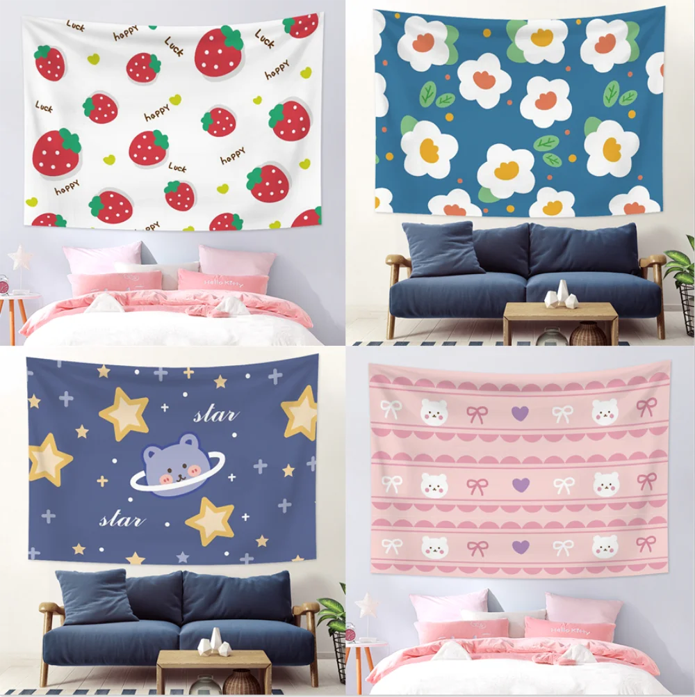 Милый гобелен с цветочным рисунком фруктов, Мультяшные свежие иллюстрации, настенные подвесные ковры для детской спальни
Милый гобелен с цветочным рисунком фруктов, Мультяшные свежие иллюстрации, настенные подвесные ковры для детской спальни