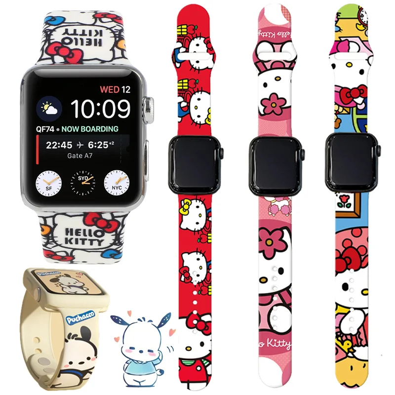 Sanrio Hello Kitty Cartoon Apple Watch Strap for 41mm 45mm 44mm 38mm 40mm Kawaii Kitty Silicone Strap for Apple Watch Full Range
Sanrio Hello Kitty Cartoon Apple Watch Strap for 41mm 45mm 44mm 38mm 40mm Kawaii Kitty Silicone Strap for Apple Watch Full Range